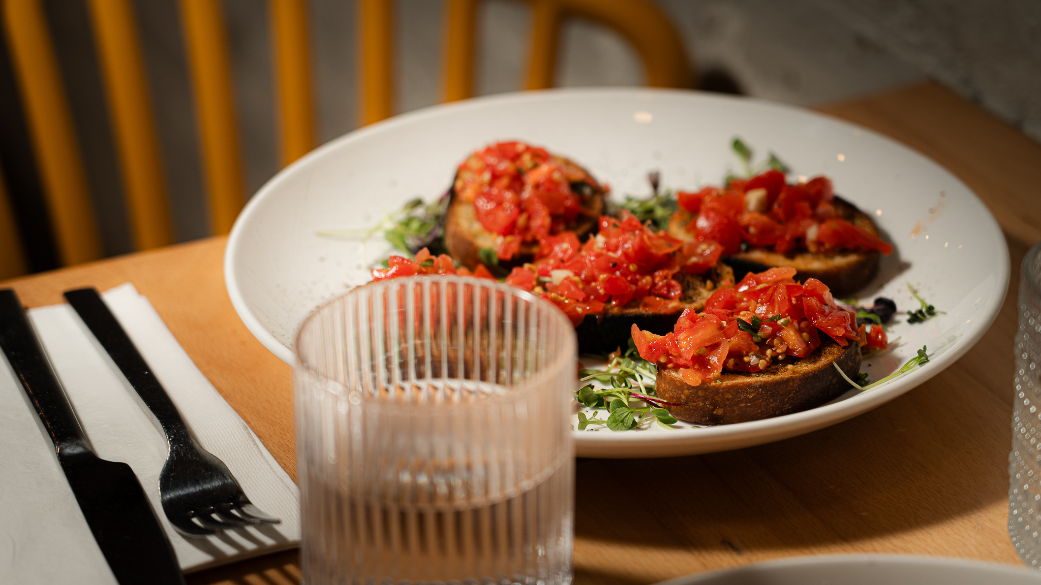 Tris di bruschette antipasti at Pasta Eater Hell's Kitchen NYC